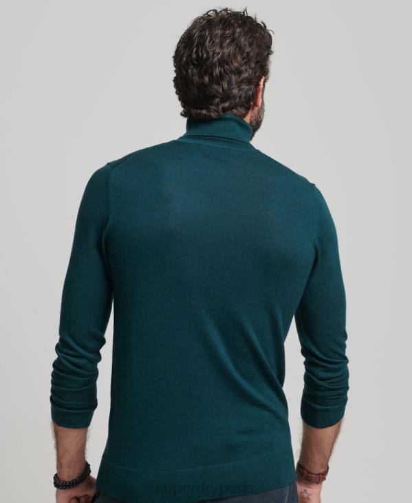 Superdry Hommes pull à col roulé en mérinos D64Z1291 vêtements vert