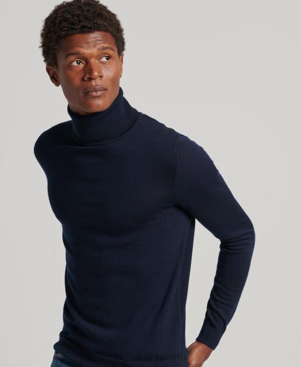 Superdry Hommes pull à col roulé en mérinos D64Z1297 vêtements marine