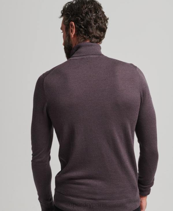 Superdry Hommes pull à col roulé en mérinos D64Z1298 vêtements violet