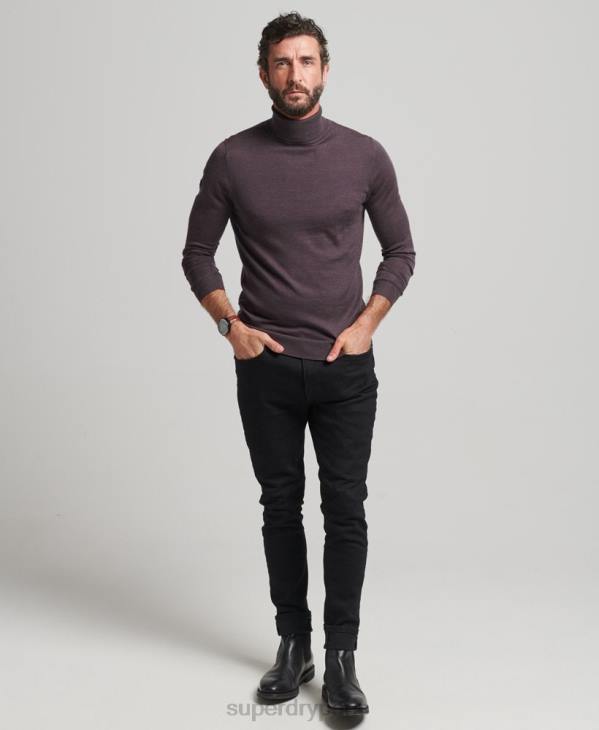 Superdry Hommes pull à col roulé en mérinos D64Z1298 vêtements violet
