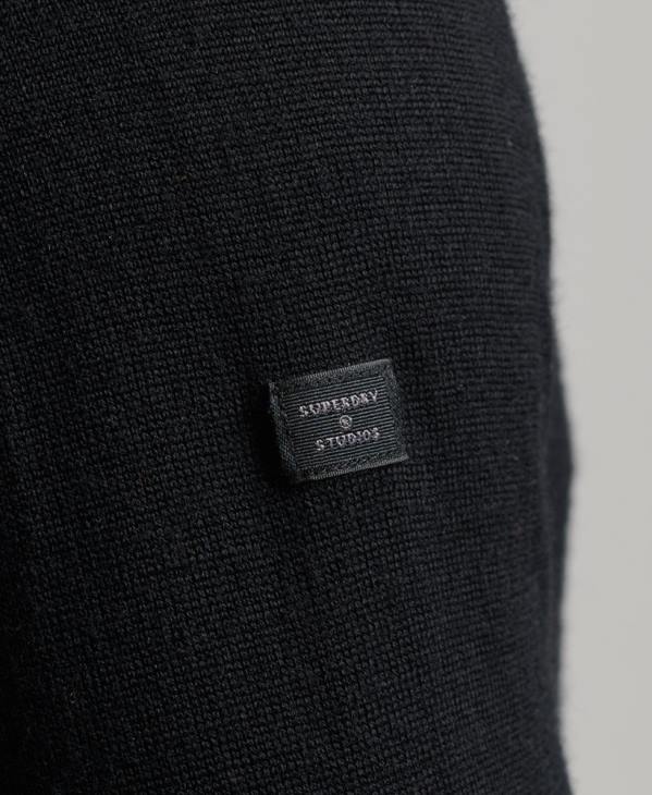 Superdry Hommes pull à col roulé en mérinos D64Z1321 vêtements noir