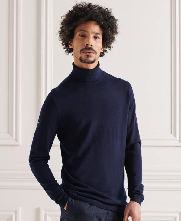Superdry Hommes pull à col roulé en mérinos D64Z1346 vêtements marine