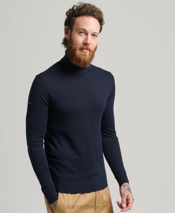 Superdry Hommes pull à col roulé en mérinos studios D64Z1274 vêtements marine