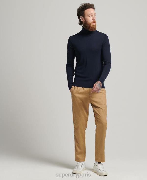 Superdry Hommes pull à col roulé en mérinos studios D64Z1274 vêtements marine