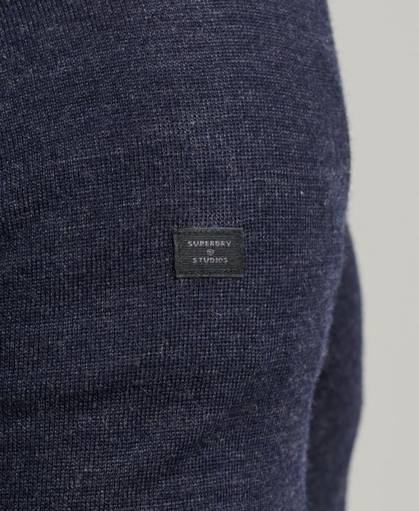 Superdry Hommes pull col v en mérinos D64Z1246 vêtements marine