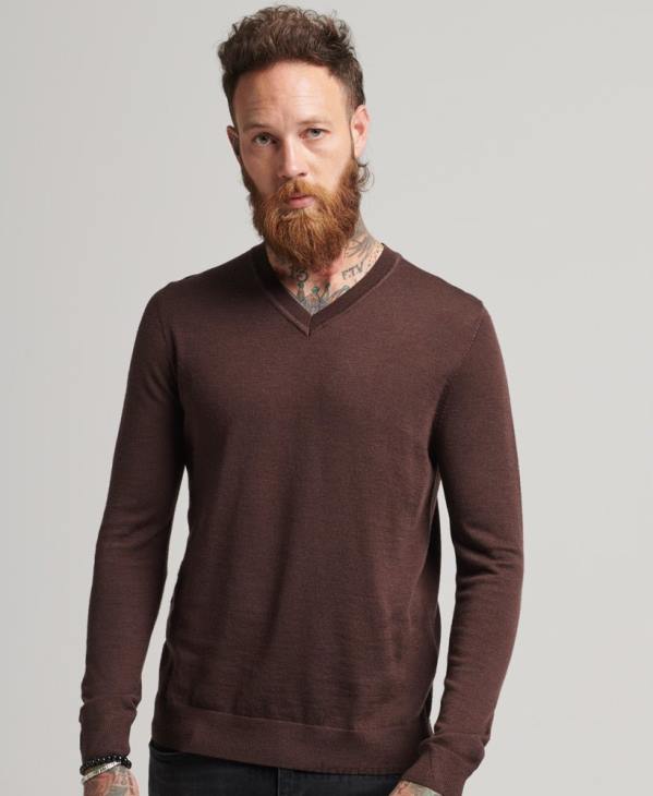 Superdry Hommes pull col v en mérinos D64Z1269 vêtements violet