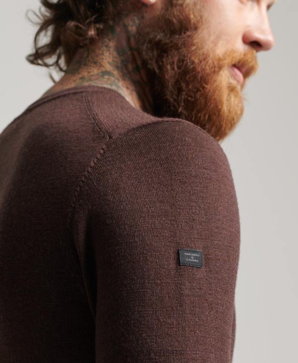 Superdry Hommes pull col v en mérinos D64Z1269 vêtements violet