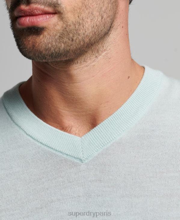 Superdry Hommes pull col v en mérinos D64Z5267 vêtements vert