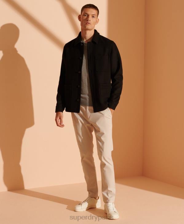 Superdry Hommes pull à col v et étiquette orange D64Z1364 vêtements gris