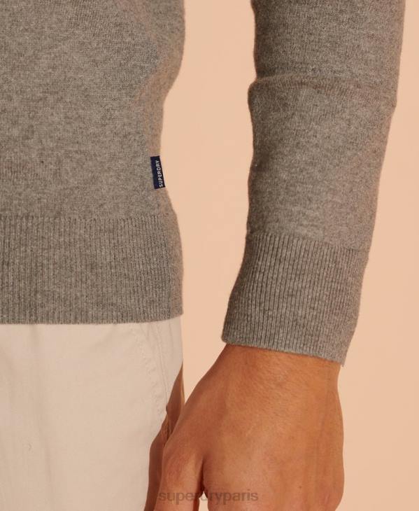 Superdry Hommes pull à col v et étiquette orange D64Z1364 vêtements gris