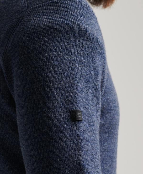 Superdry Hommes pull demi-zip mérinos D64Z1241 vêtements marine
