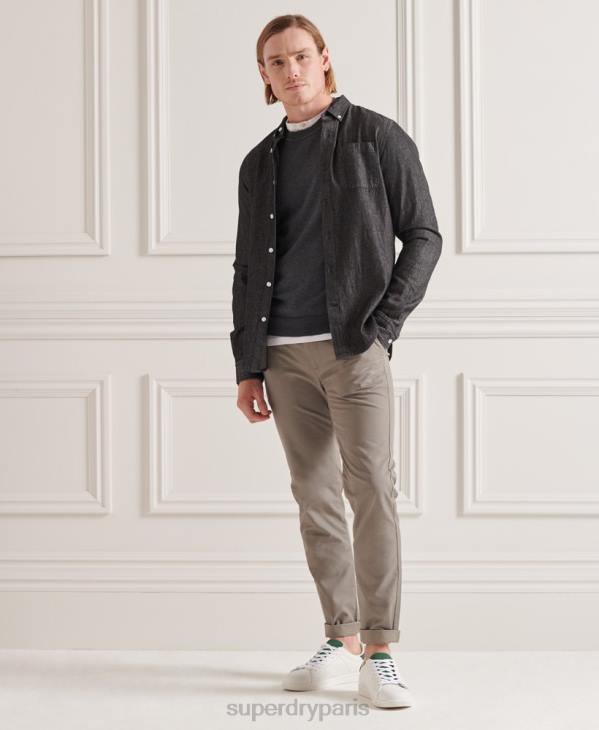 Superdry Hommes pull en maille de coton D64Z5321 vêtements gris foncé