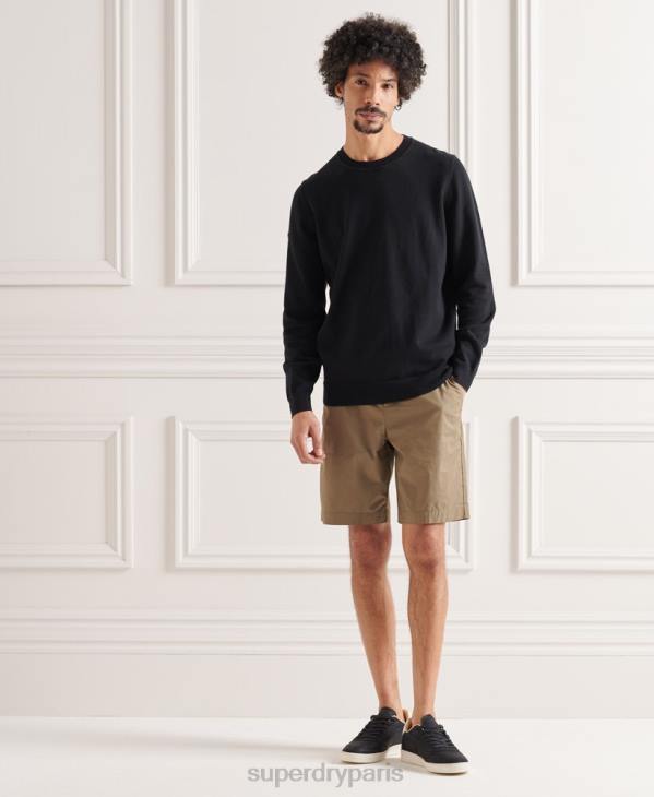 Superdry Hommes pull en maille de coton D64Z5338 vêtements noir