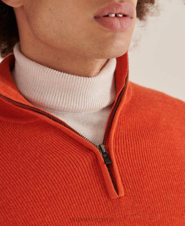 Superdry Hommes pull henley en mérinos studios D64Z5288 vêtements orange