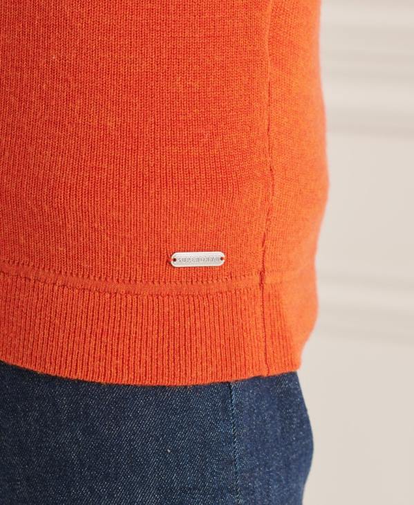 Superdry Hommes pull henley en mérinos studios D64Z5288 vêtements orange