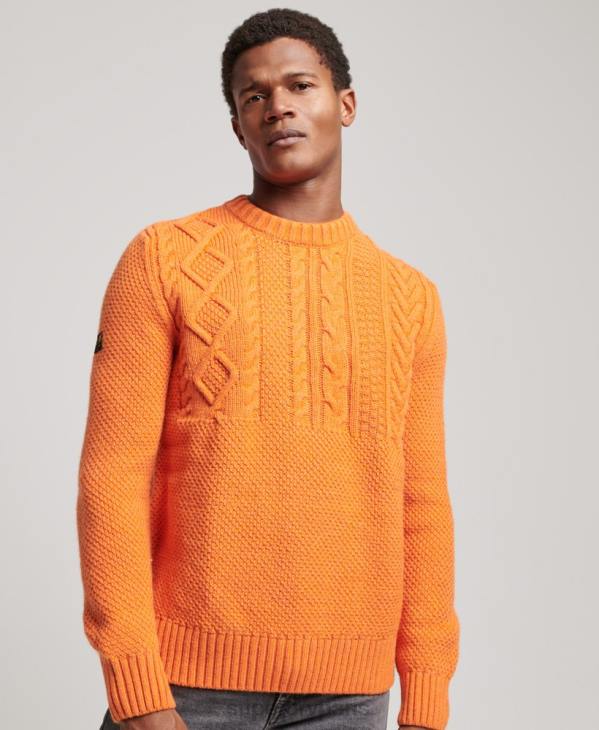 Superdry Hommes pull jacob crew D64Z1250 vêtements orange