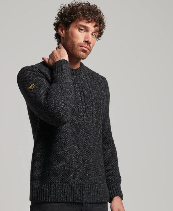 Superdry Hommes pull jacob crew D64Z1259 vêtements noir