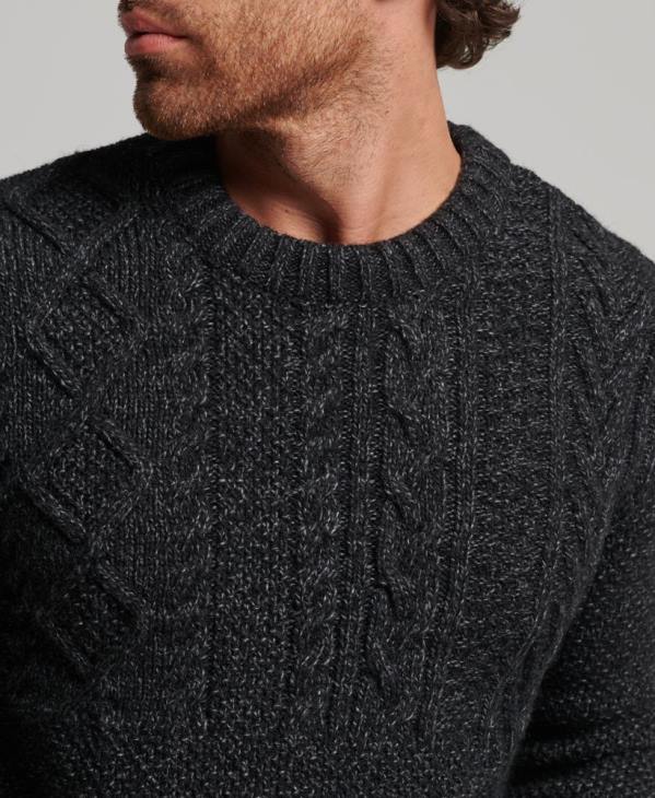 Superdry Hommes pull jacob crew D64Z1259 vêtements noir