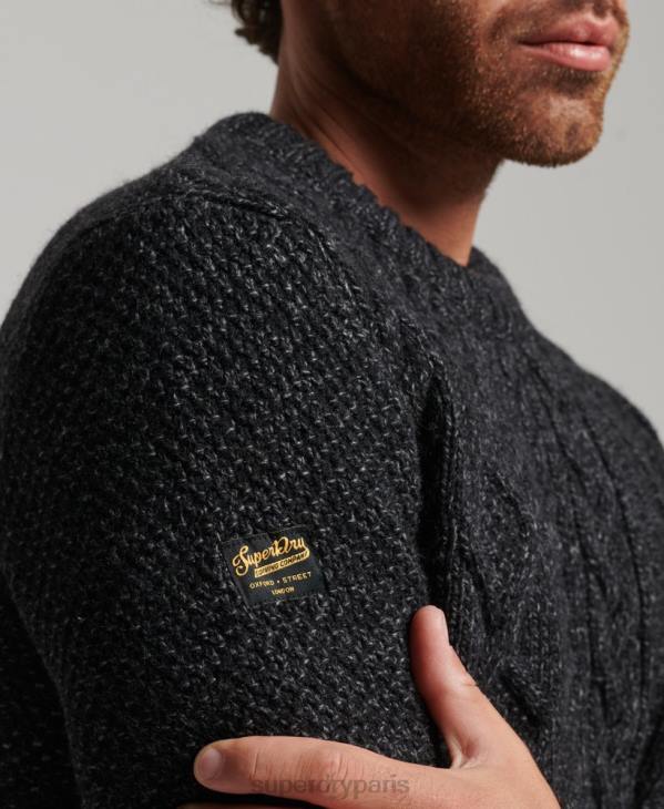 Superdry Hommes pull jacob crew D64Z1259 vêtements noir