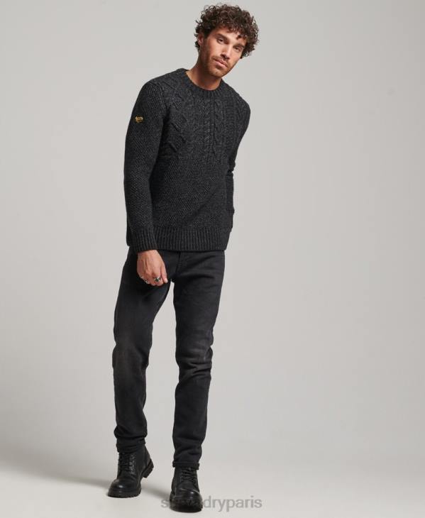 Superdry Hommes pull jacob crew D64Z1259 vêtements noir