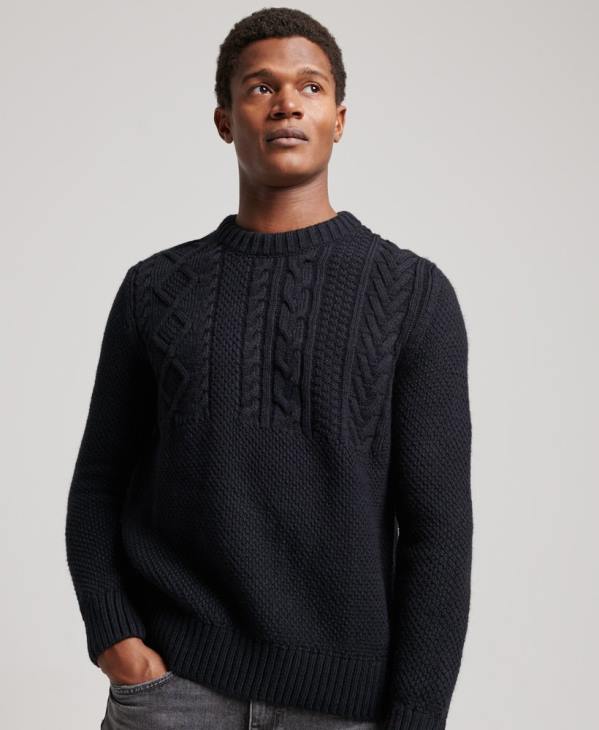Superdry Hommes pull jacob crew D64Z1272 vêtements marine