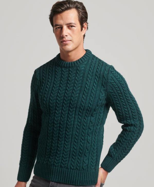 Superdry Hommes pull jacob crew D64Z1280 vêtements vert