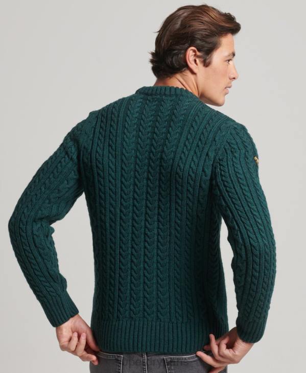 Superdry Hommes pull jacob crew D64Z1280 vêtements vert