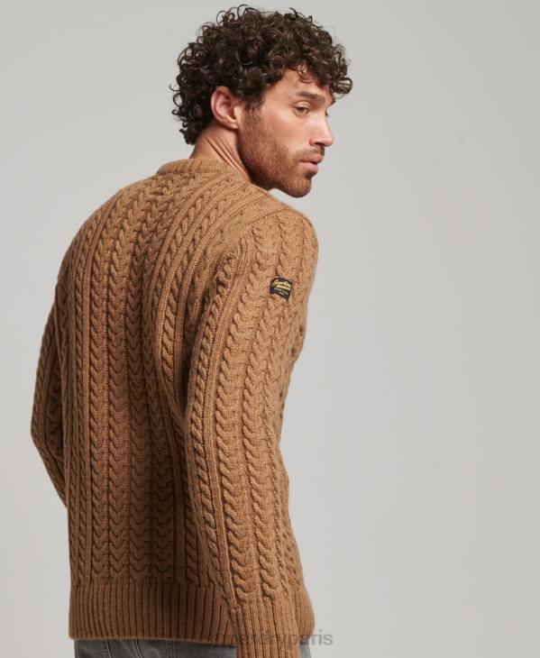 Superdry Hommes pull jacob crew D64Z1283 vêtements brun