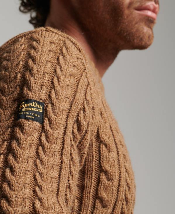 Superdry Hommes pull jacob crew D64Z1283 vêtements brun