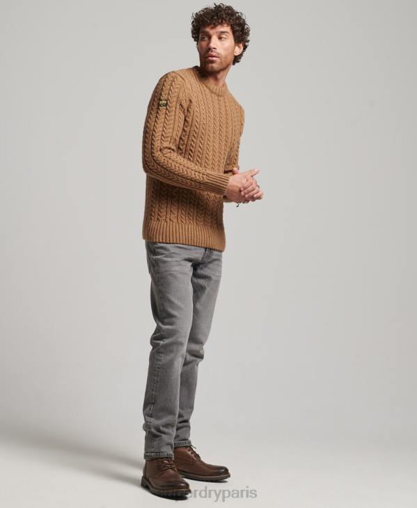 Superdry Hommes pull jacob crew D64Z1283 vêtements brun