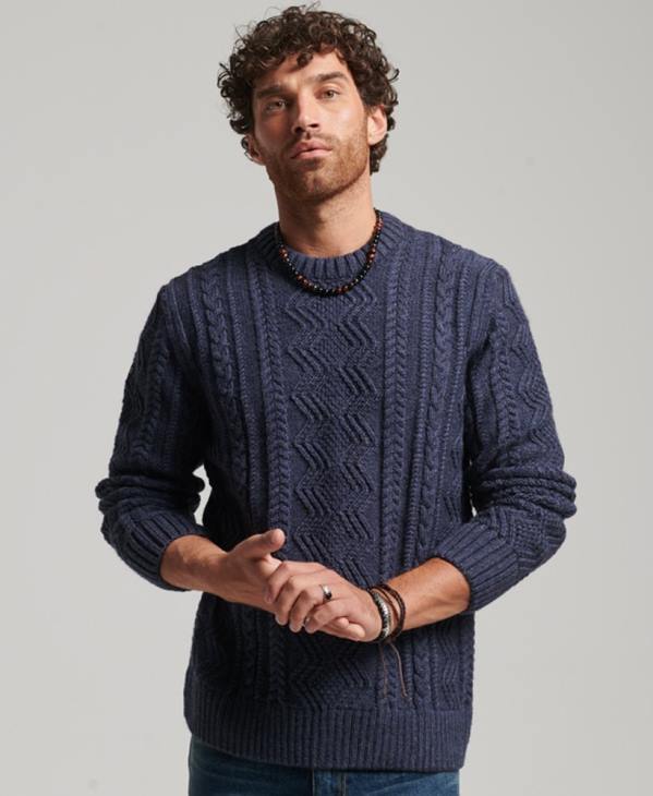 Superdry Hommes pull jacob crew D64Z1303 vêtements marine