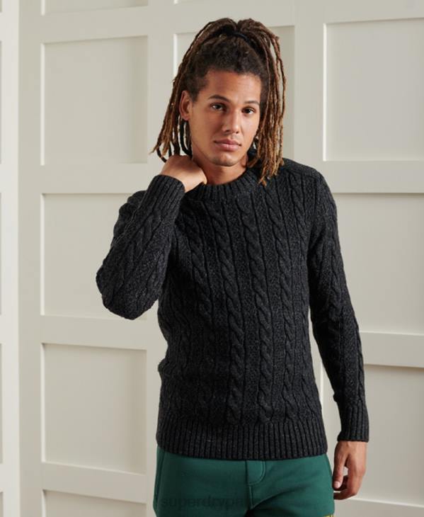 Superdry Hommes pull jacob crew D64Z5325 vêtements noir