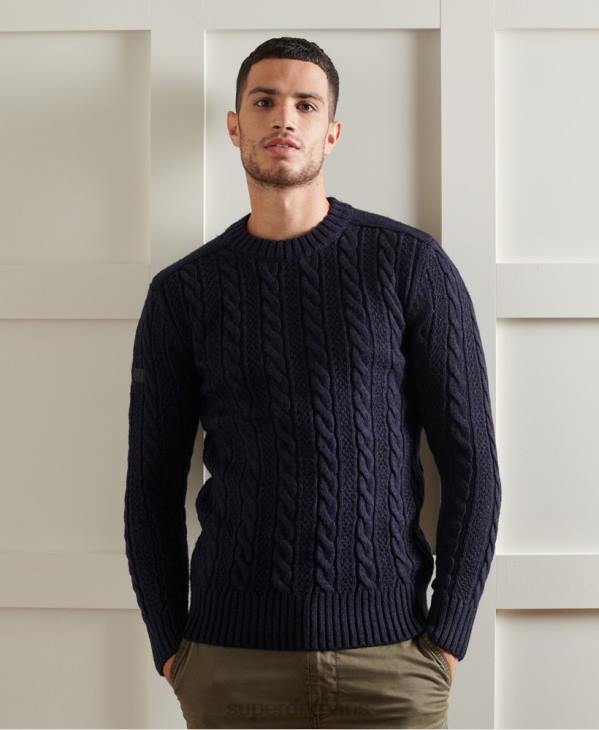 Superdry Hommes pull jacob crew D64Z5337 vêtements marine