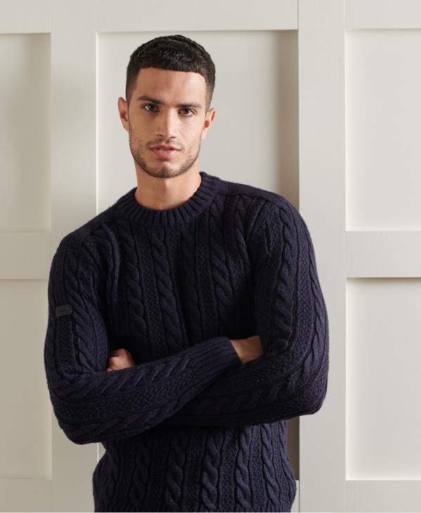 Superdry Hommes pull jacob crew D64Z5337 vêtements marine