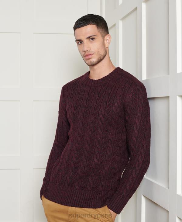 Superdry Hommes pull jacob crew D64Z5347 vêtements rouge