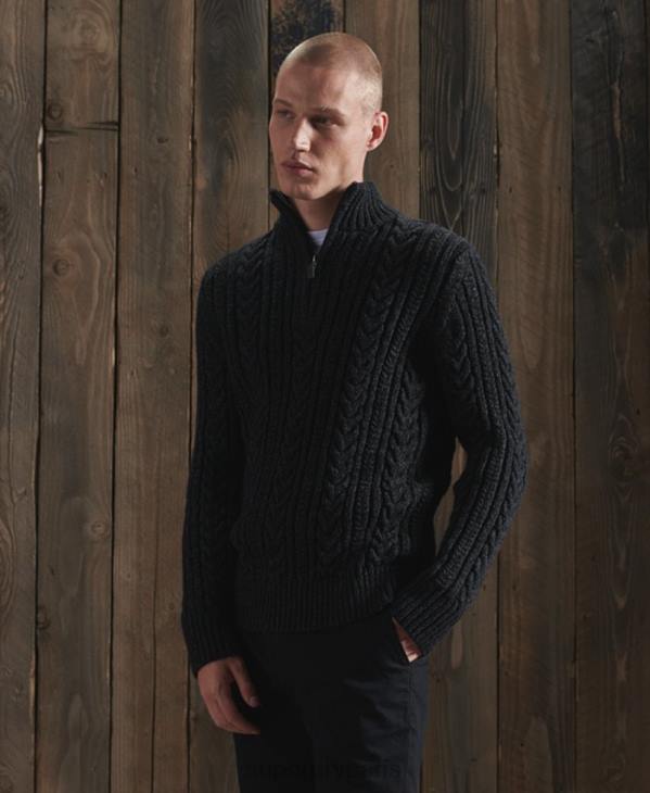 Superdry Hommes pull jacob henley D64Z1350 vêtements noir