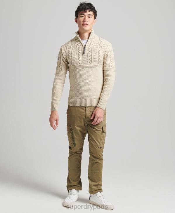 Superdry Hommes pull jacob henley D64Z5240 vêtements crème