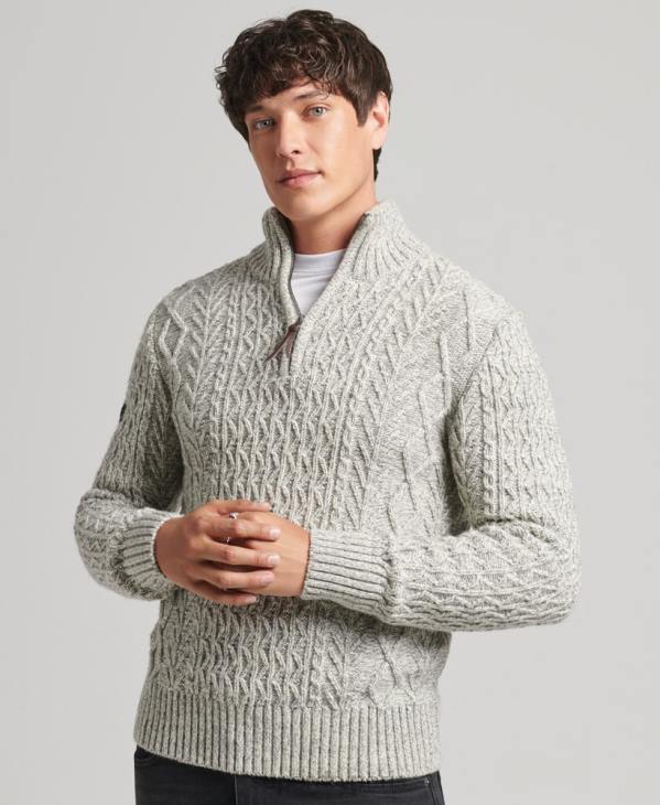 Superdry Hommes pull jacob henley D64Z5249 vêtements gris