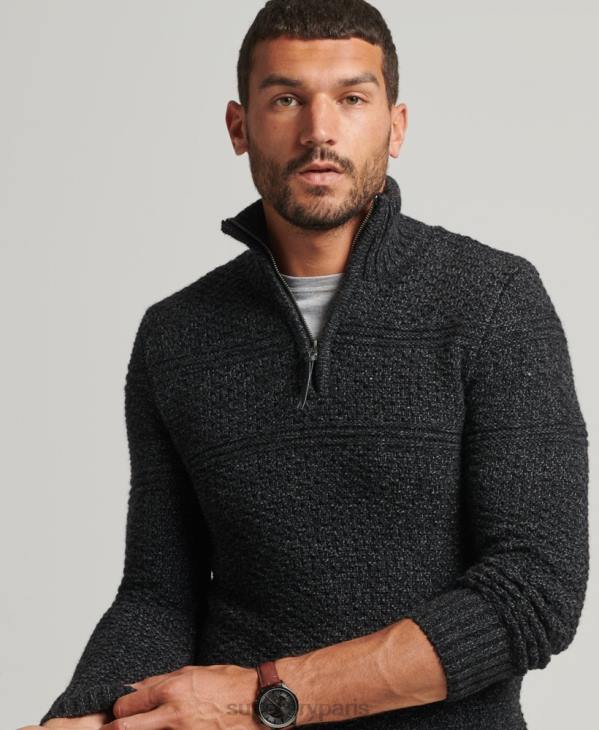Superdry Hommes pull jacob henley D64Z5253 vêtements noir