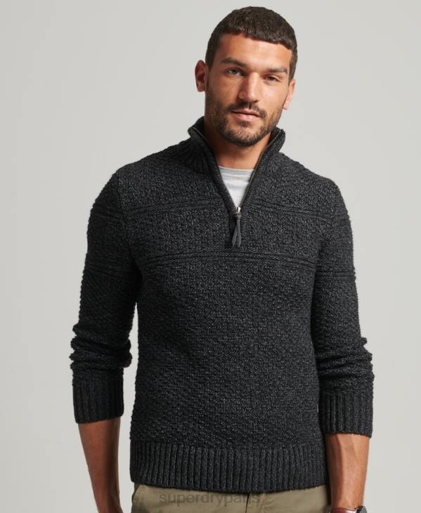 Superdry Hommes pull jacob henley D64Z5253 vêtements noir