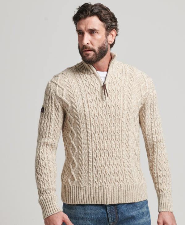 Superdry Hommes pull jacob henley D64Z5259 vêtements beige