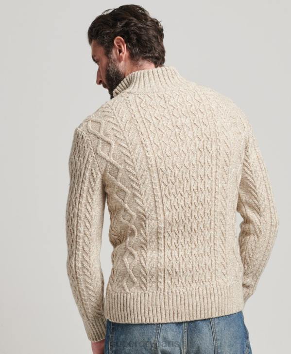 Superdry Hommes pull jacob henley D64Z5259 vêtements beige