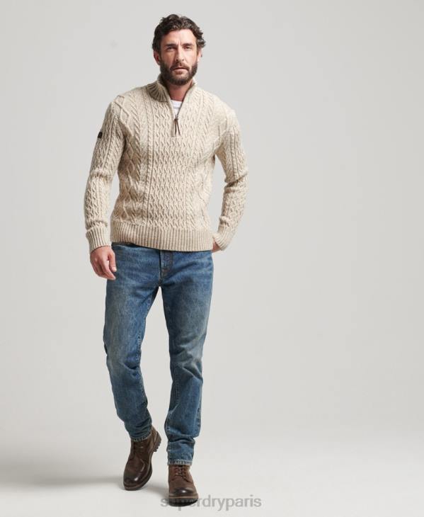 Superdry Hommes pull jacob henley D64Z5259 vêtements beige