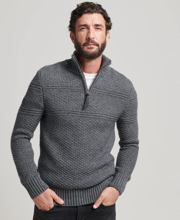 Superdry Hommes pull jacob henley D64Z5276 vêtements gris