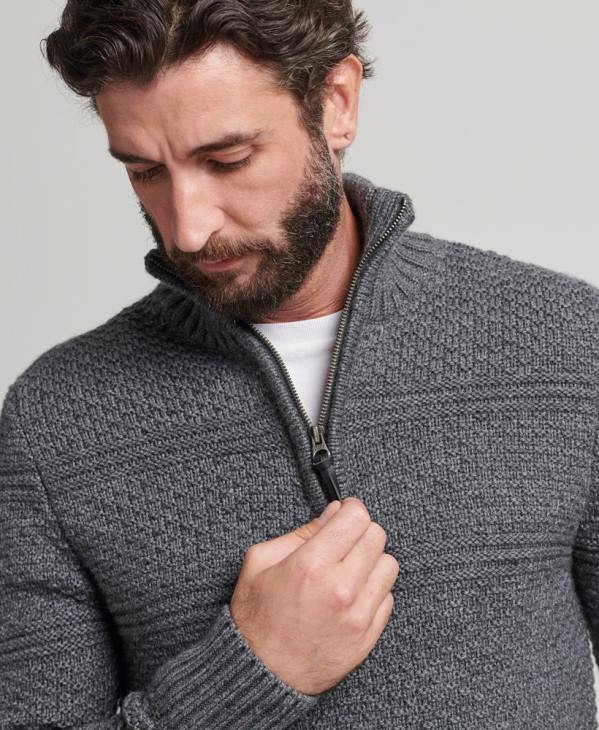 Superdry Hommes pull jacob henley D64Z5276 vêtements gris