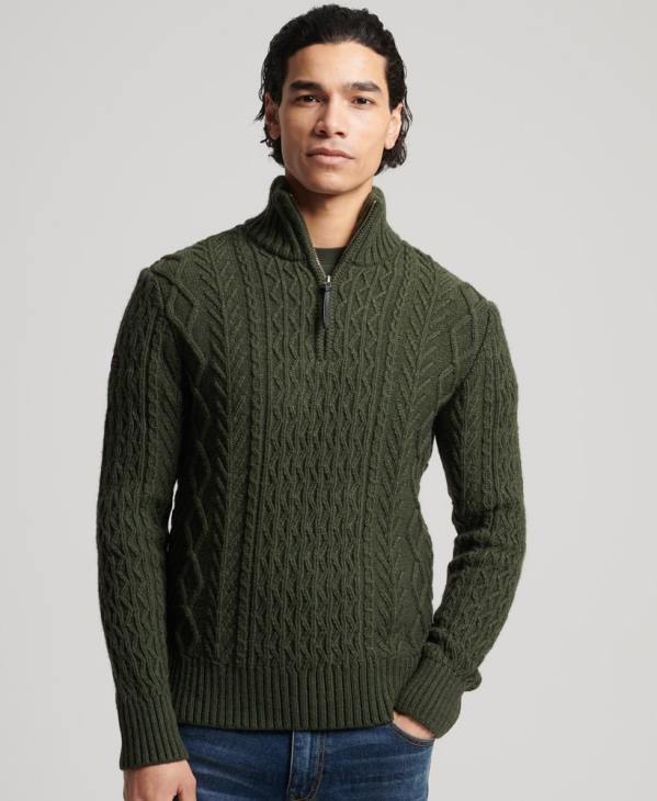 Superdry Hommes pull jacob henley D64Z5278 vêtements vert