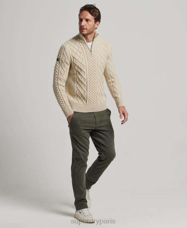 Superdry Hommes pull jacob henley vintage D64Z1268 vêtements crème