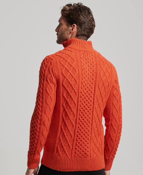 Superdry Hommes pull jacob henley vintage D64Z1300 vêtements orange