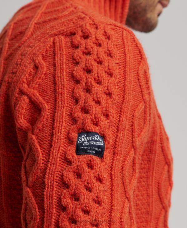 Superdry Hommes pull jacob henley vintage D64Z1300 vêtements orange