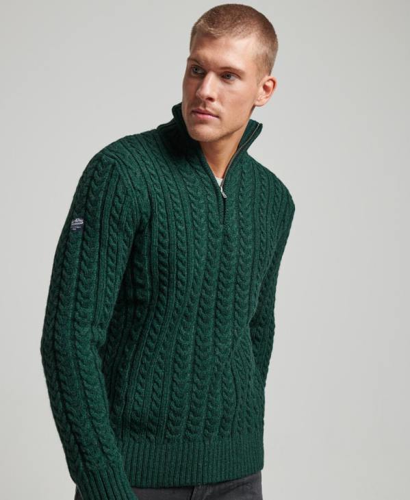 Superdry Hommes pull jacob henley vintage D64Z1304 vêtements vert